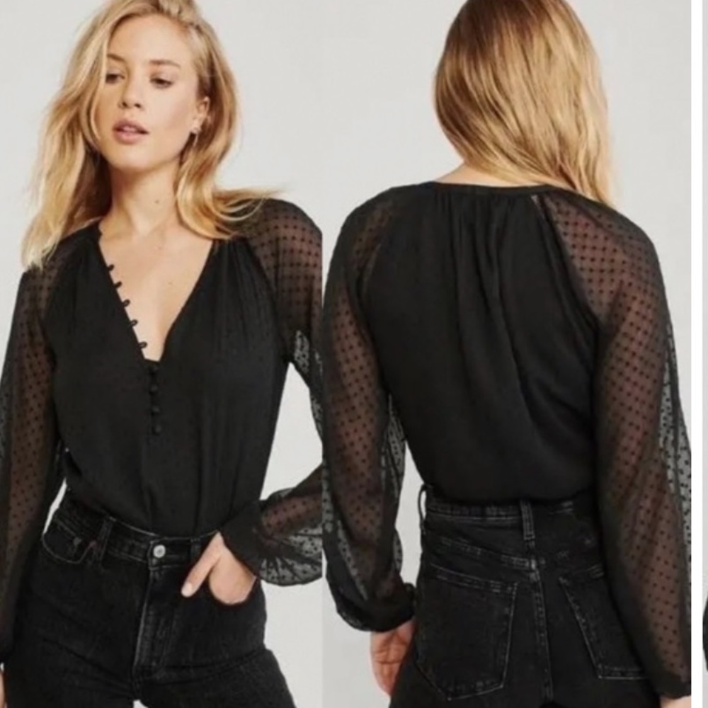 Abercrombie clipdot black bodysuit